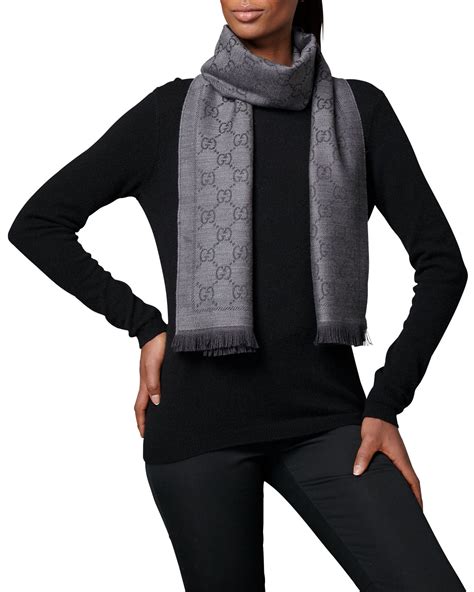 black scarf gucci fit pic|Gucci scarf unisex.